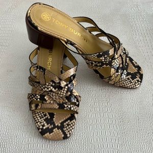 Tory Burch
Basket-Weave Block Snakeskin-Embossed Leather Heel
Mules